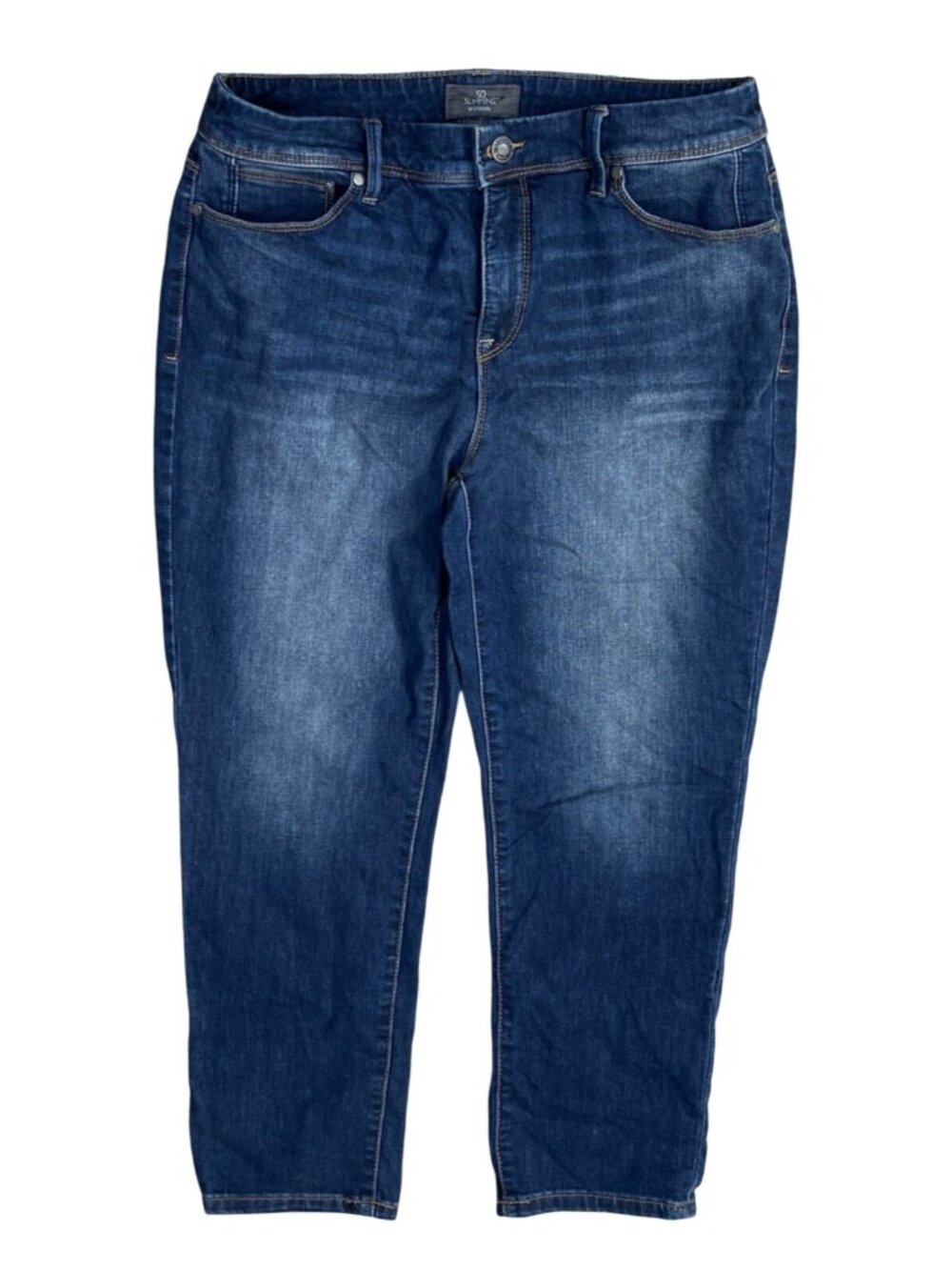Chico's So Slimming Jeans Size 1 (8) Med Wash Fading Crop Length